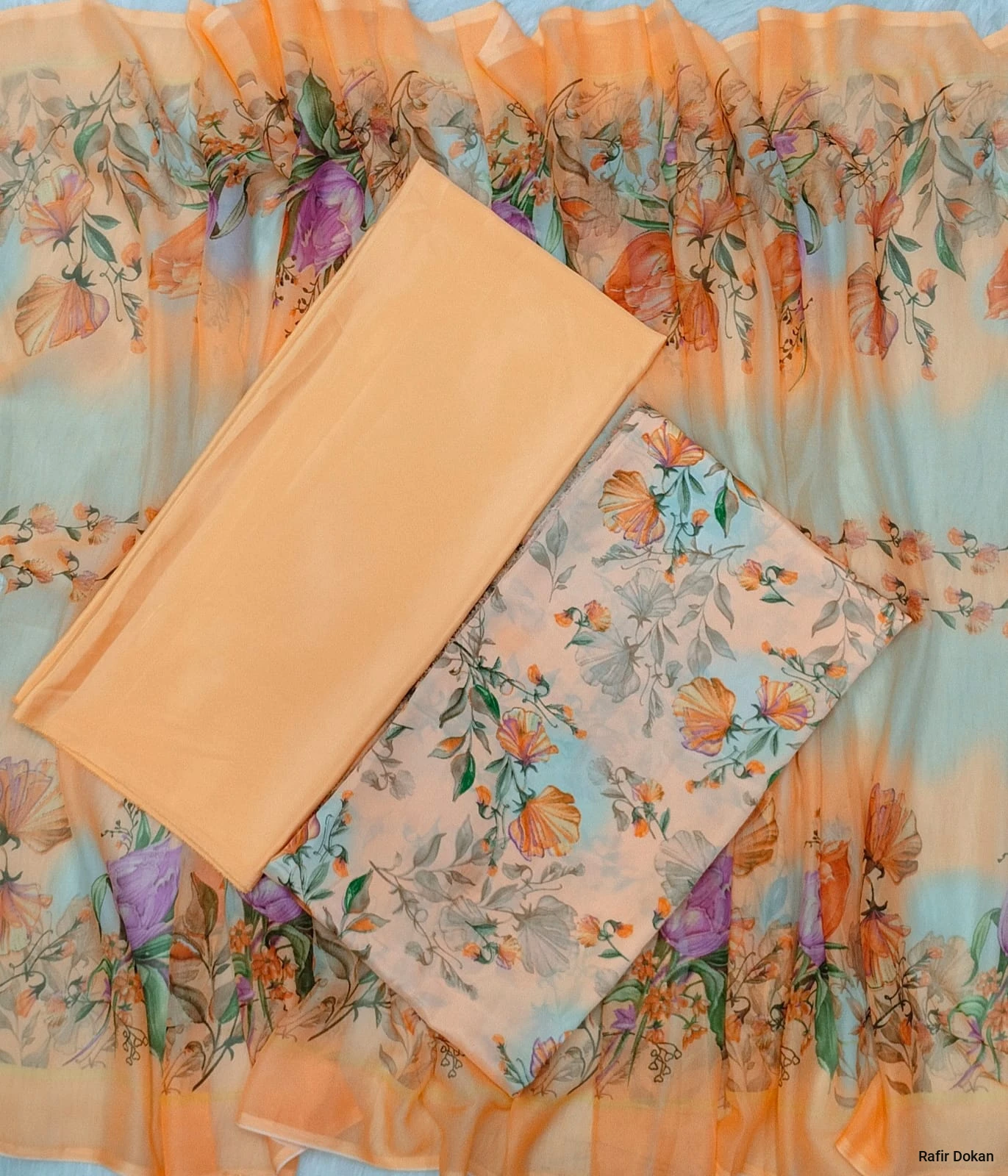 Indian Risika Silk Unstitch Three Piece